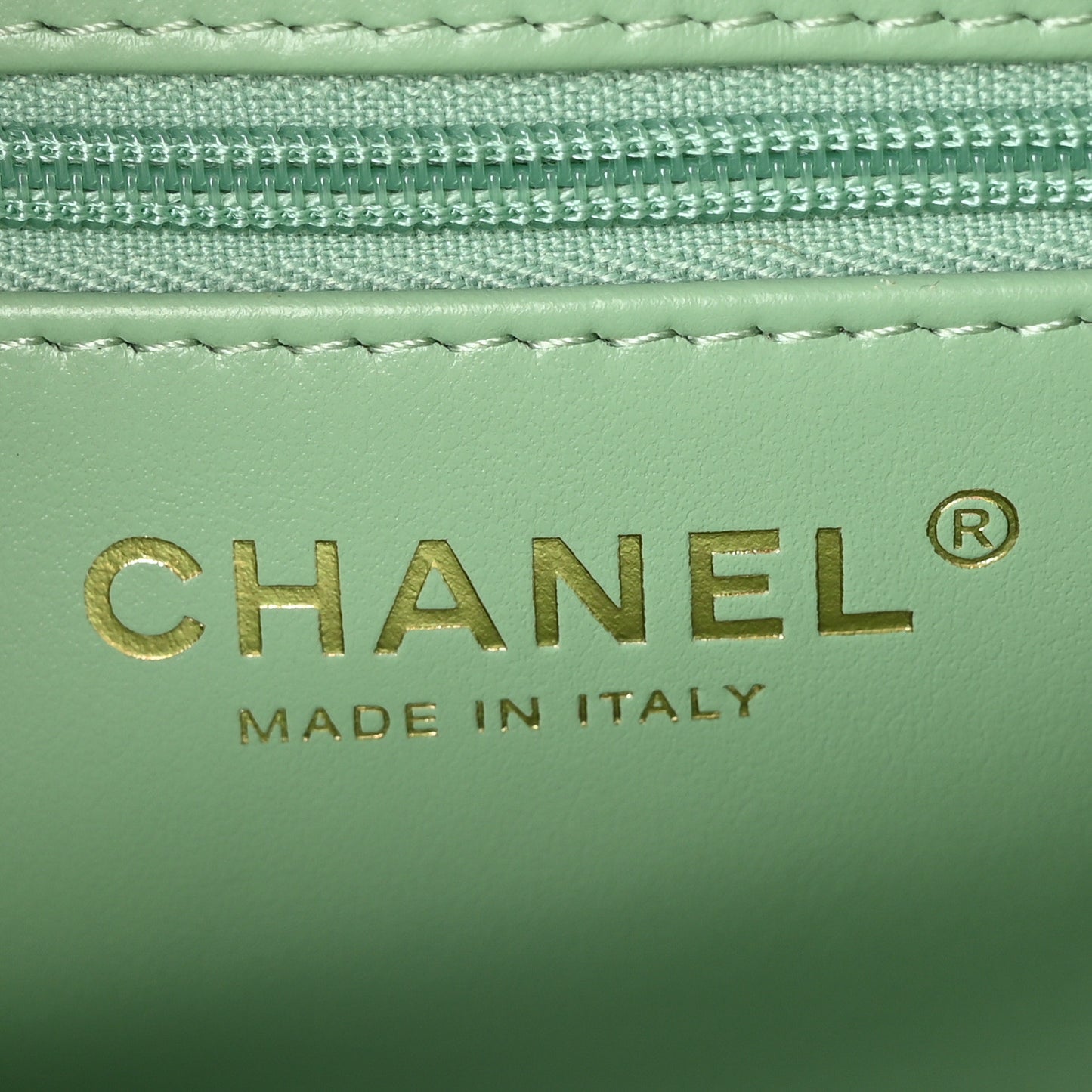 Shiny Aged Calfskin Quilted Nano Kelly Shopper Light Green