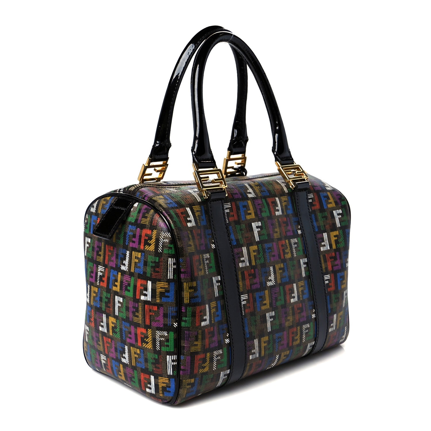 Fendi Zucchino Spalmati Vitello FF Multicolor Forever Boston Multicolor Black 3 of 11
