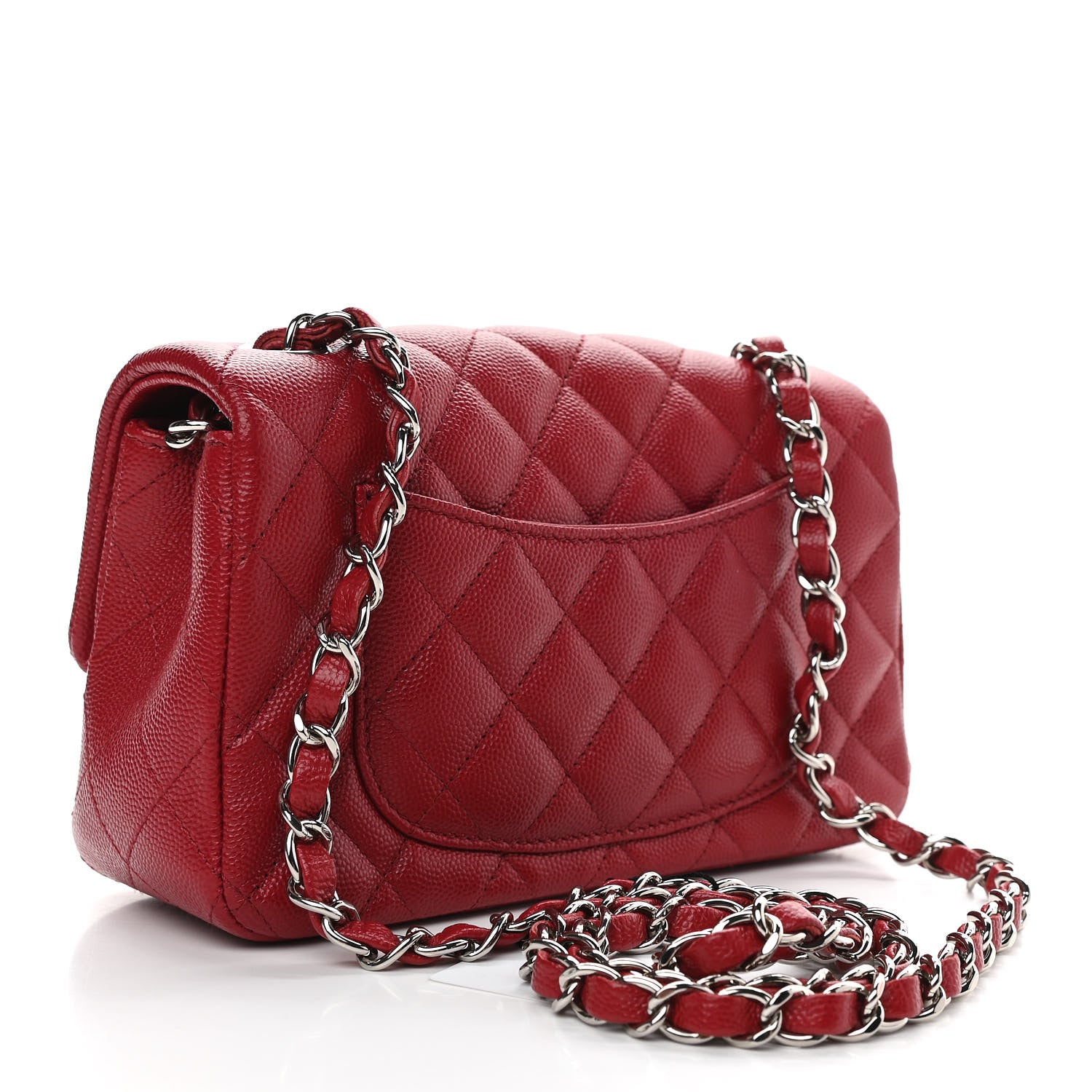 Chanel Caviar Quilted Mini Rectangular Flap Dark Red 3 of 11