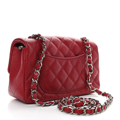 Chanel Caviar Quilted Mini Rectangular Flap Dark Red 3 of 11