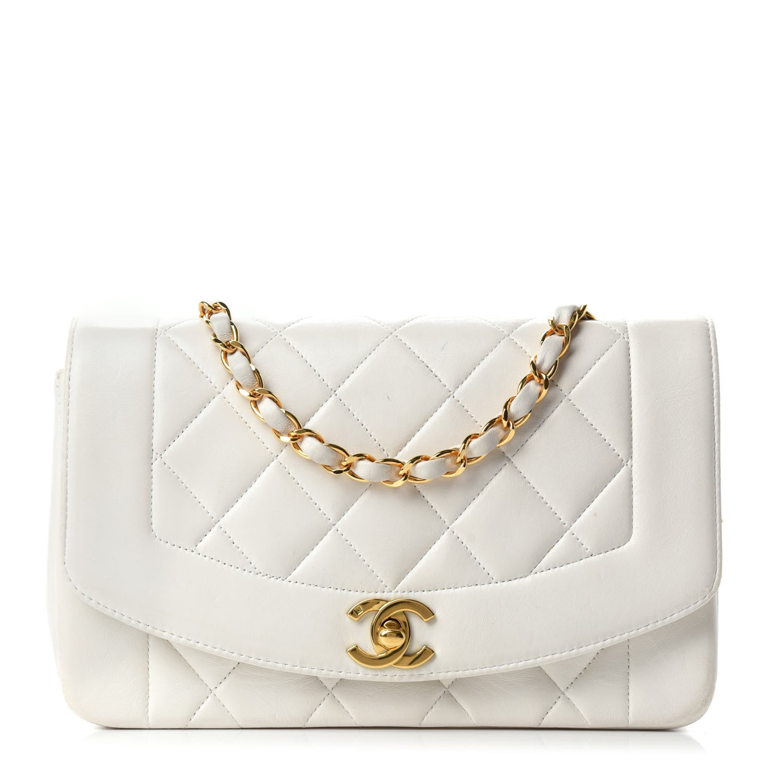 Chanel Lambskin Quilted Small Single Flap White 1 of 15