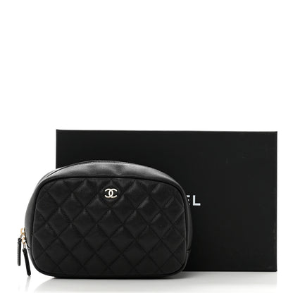 Chanel Caviar Quilted Medium Curvy Pouch Cosmetic Case Black 8 of 8