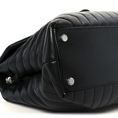 Saint Laurent Calfskin Y Quilted Monogram Large Loulou Chain Satchel Black 10 of 11