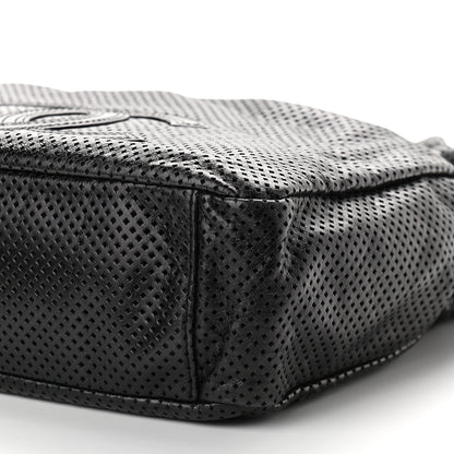Chanel Glazed Calfskin Perforated Medium Rodeo Drive Tote Black 8 of 8
