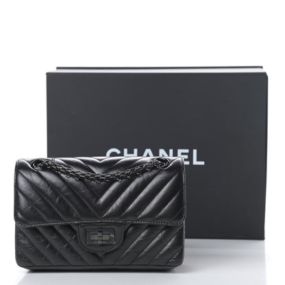 Chanel Aged Calfskin Chevron Quilted 2.55 Reissue Mini Flap So Black 12 of 12
