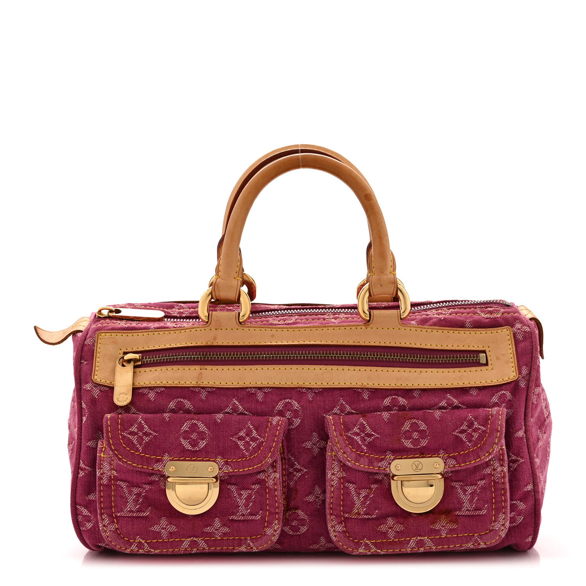Monogram Denim Neo Speedy Fuchsia