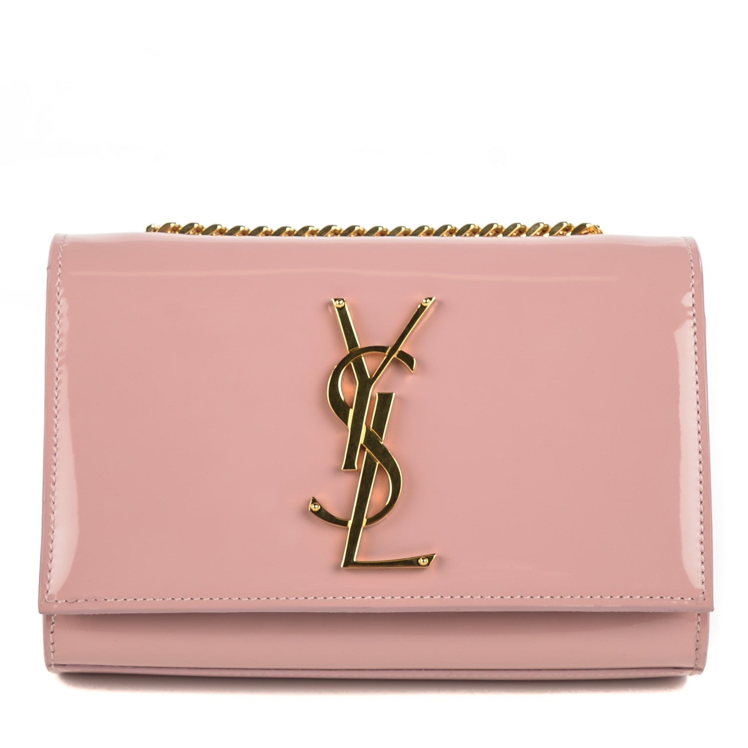 Saint Laurent Patent Small Classic Monogram Satchel Dragee 1 of 8