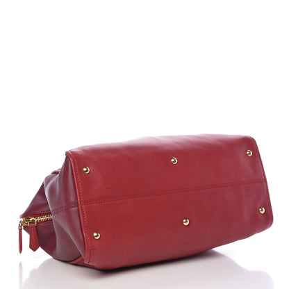 Fendi Vitello Capra Alabama Colorblock Large Chameleon Tote Ciliegia Bordeaux Ruby 4 of 12