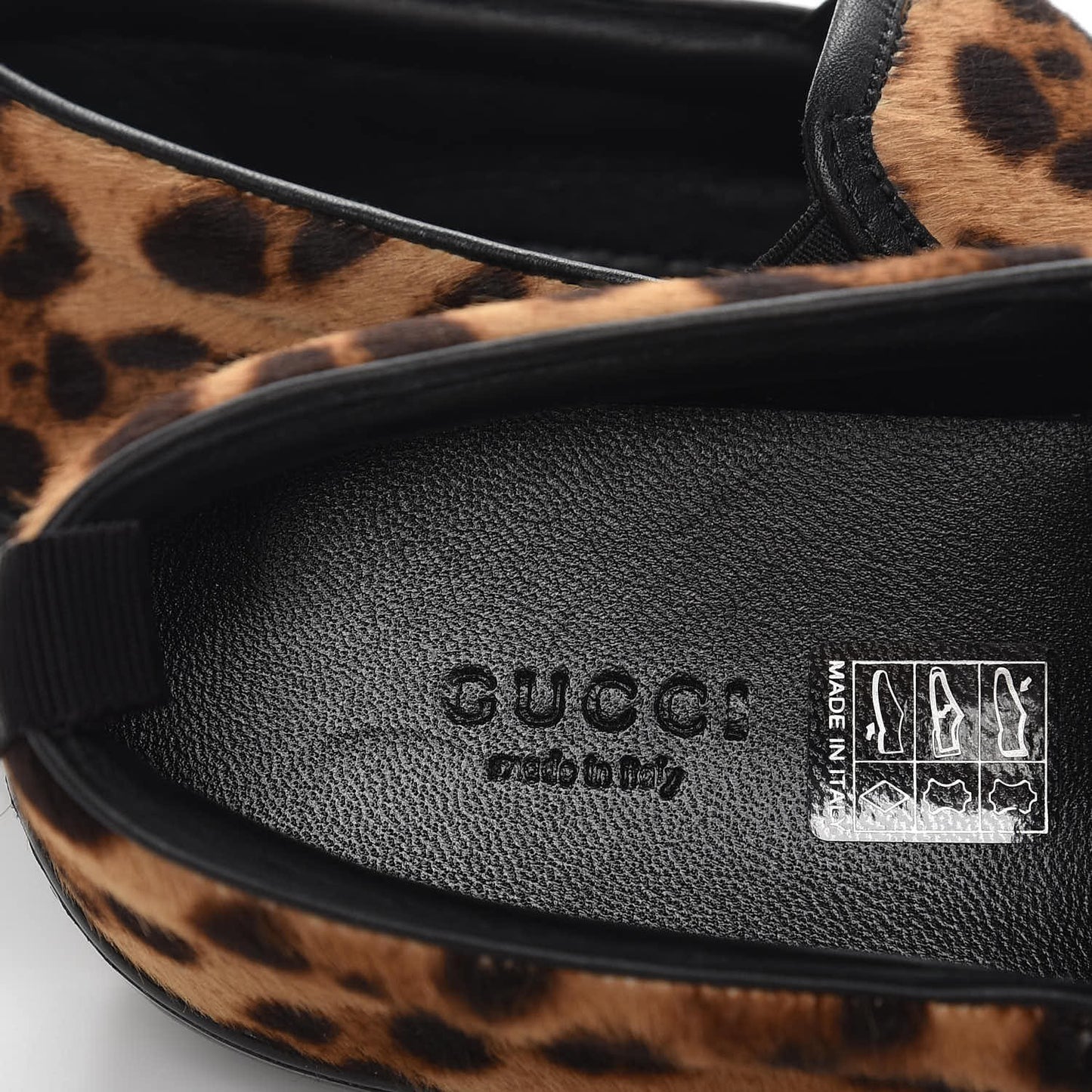 Pony Hair Jaguar Print Slip On Sneakers 37.5