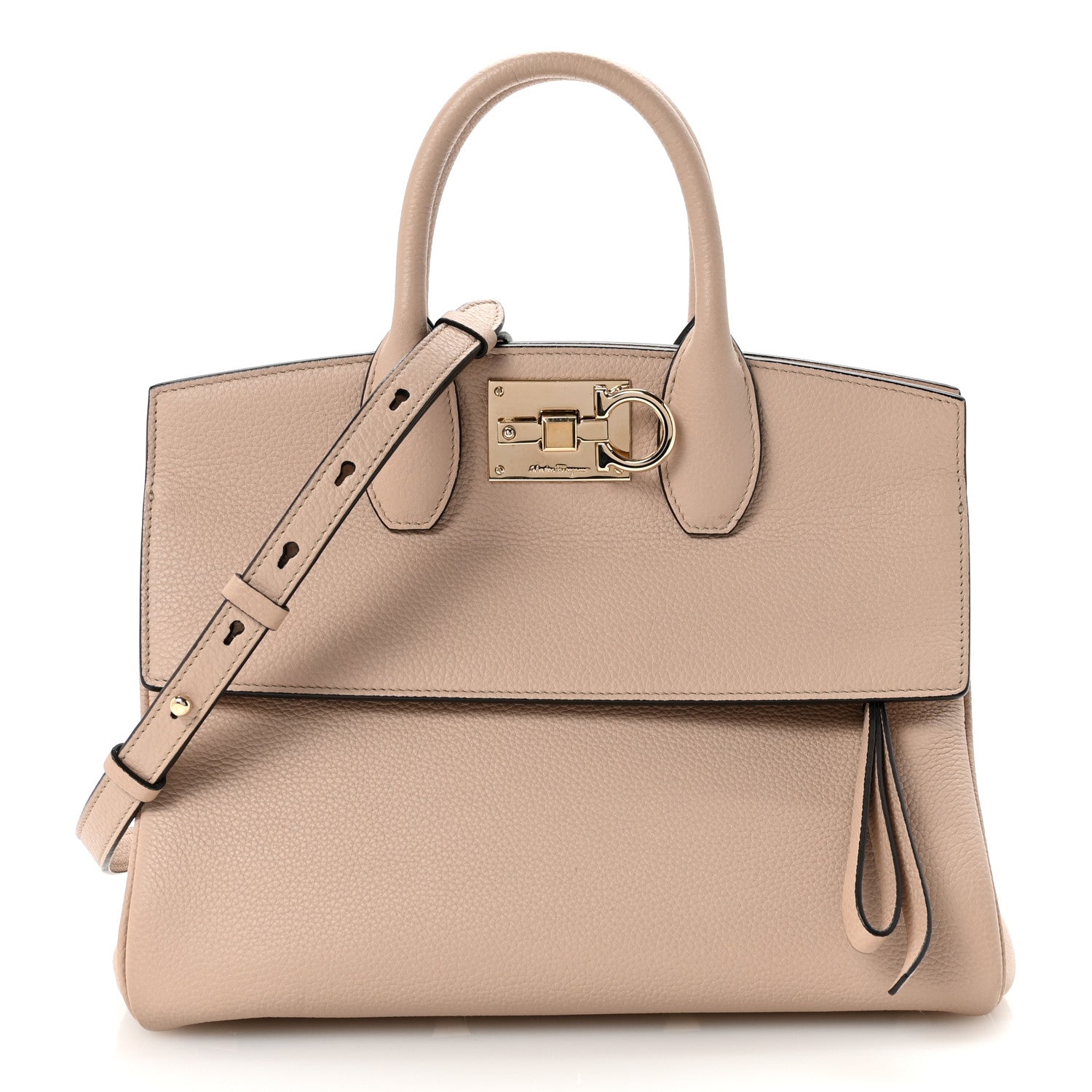 Salvatore Ferragamo Calfskin Medium Studio Bag Daino 1790717