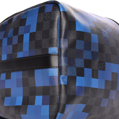 Louis Vuitton Damier Graphite Pixel Keepall Bandouliere 50 Blue 9 of 10