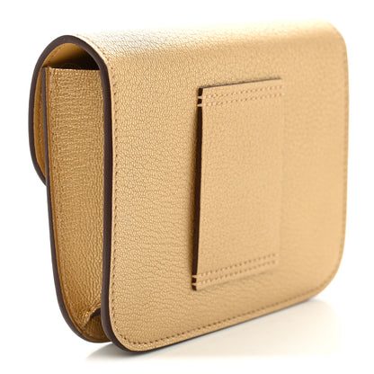 Hermes Metallic Chevre Chamkilight Constance Slim Wallet Dore 4 of 10