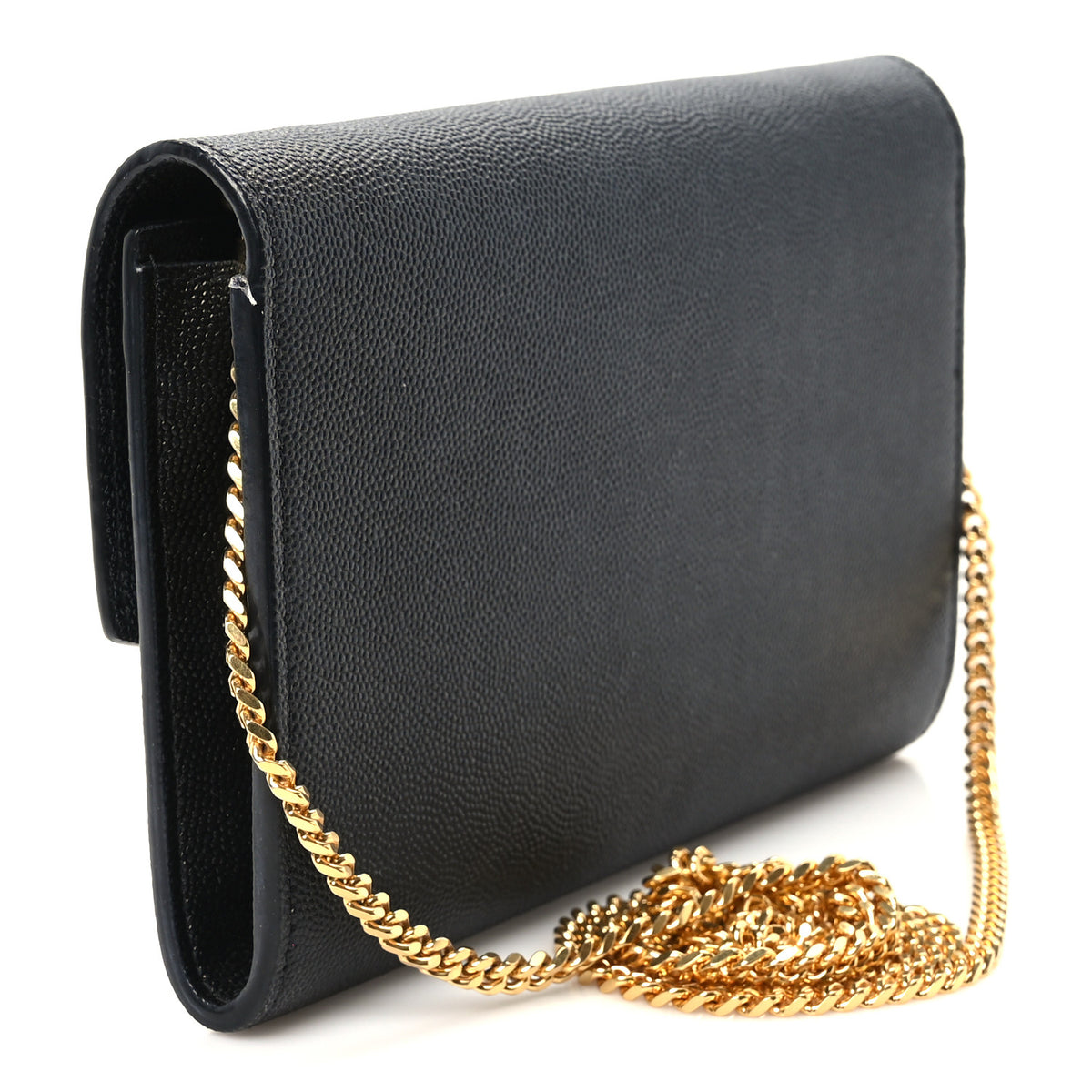 Saint Laurent Grain de Poudre Uptown Chain Wallet Black 2 of 10