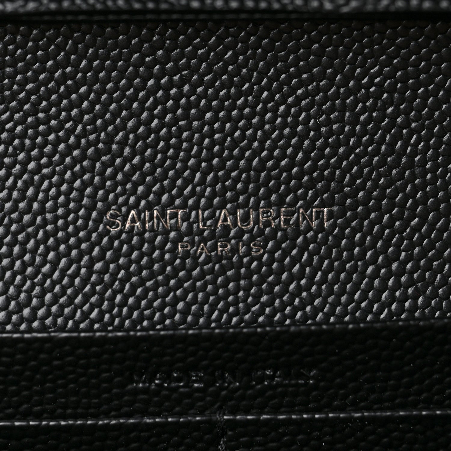 Saint Laurent Grain De Poudre Matelasse Chevron Monogram Chain Wallet Black 5 of 6