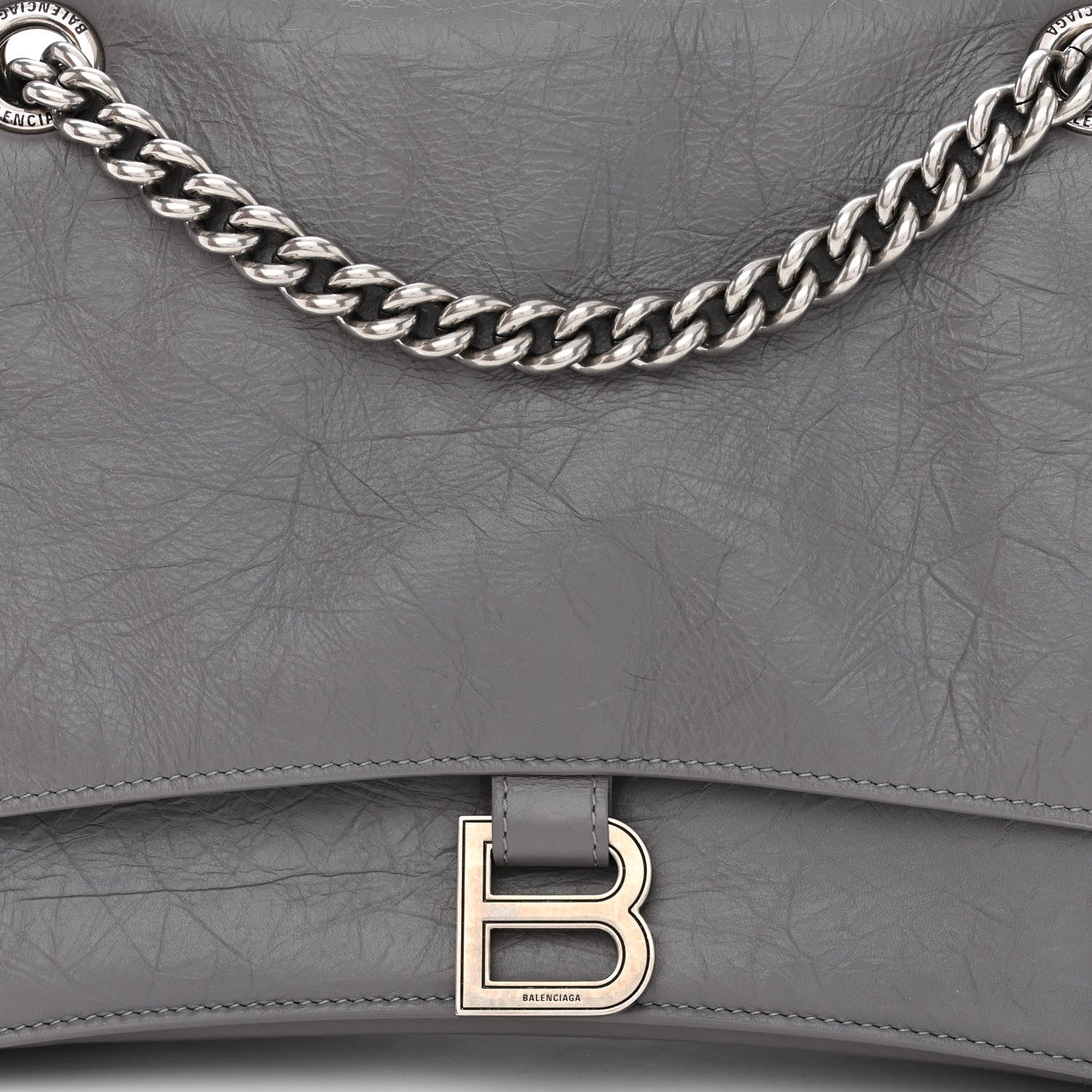 Balenciaga Crushed Calfskin Medium Crush Chain Bag Dark Grey 7 of 9