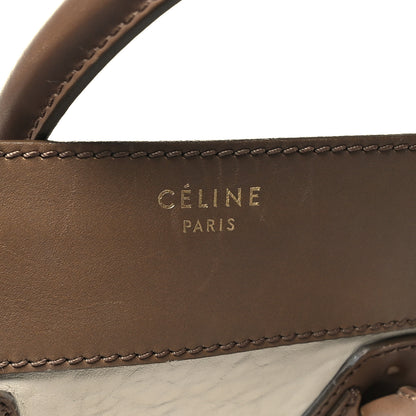 Celine Smooth Calfskin Shrunken Lambskin Mini Tri-Color Luggage Chalk 6 of 16