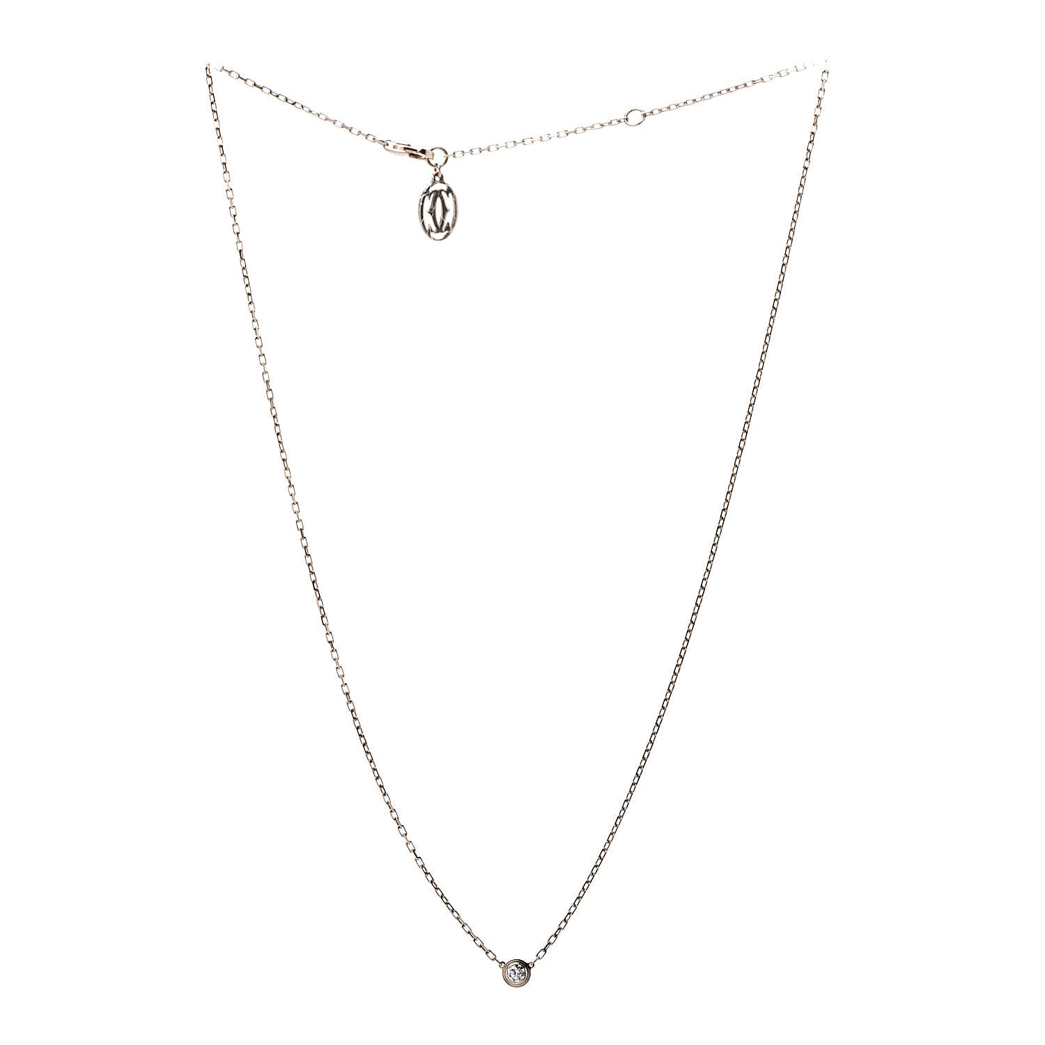Cartier 18K Pink Gold Diamond SM D'Amour Pendant Necklace 3 of 6