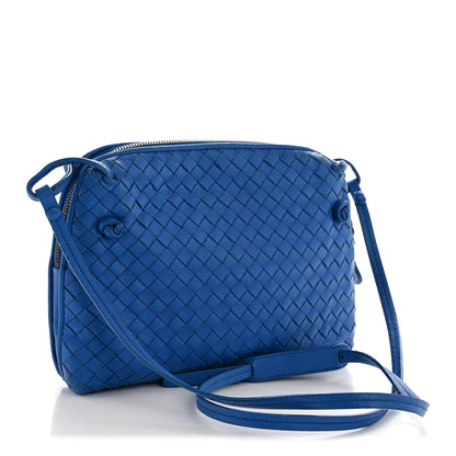 Bottega Veneta Nappa Intrecciato Double Compartment Crossbody Bag Atlantic Blue 3 of 12