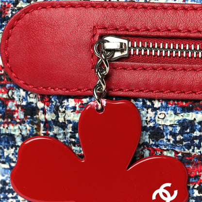 Chanel Tweed Lambskin Large Bowler Red 10 of 11