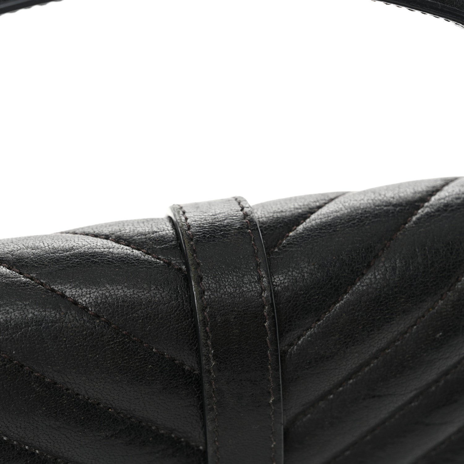Saint Laurent Sheepskin Matelasse Chevron Monogram Medium College Bag Black 13 of 16