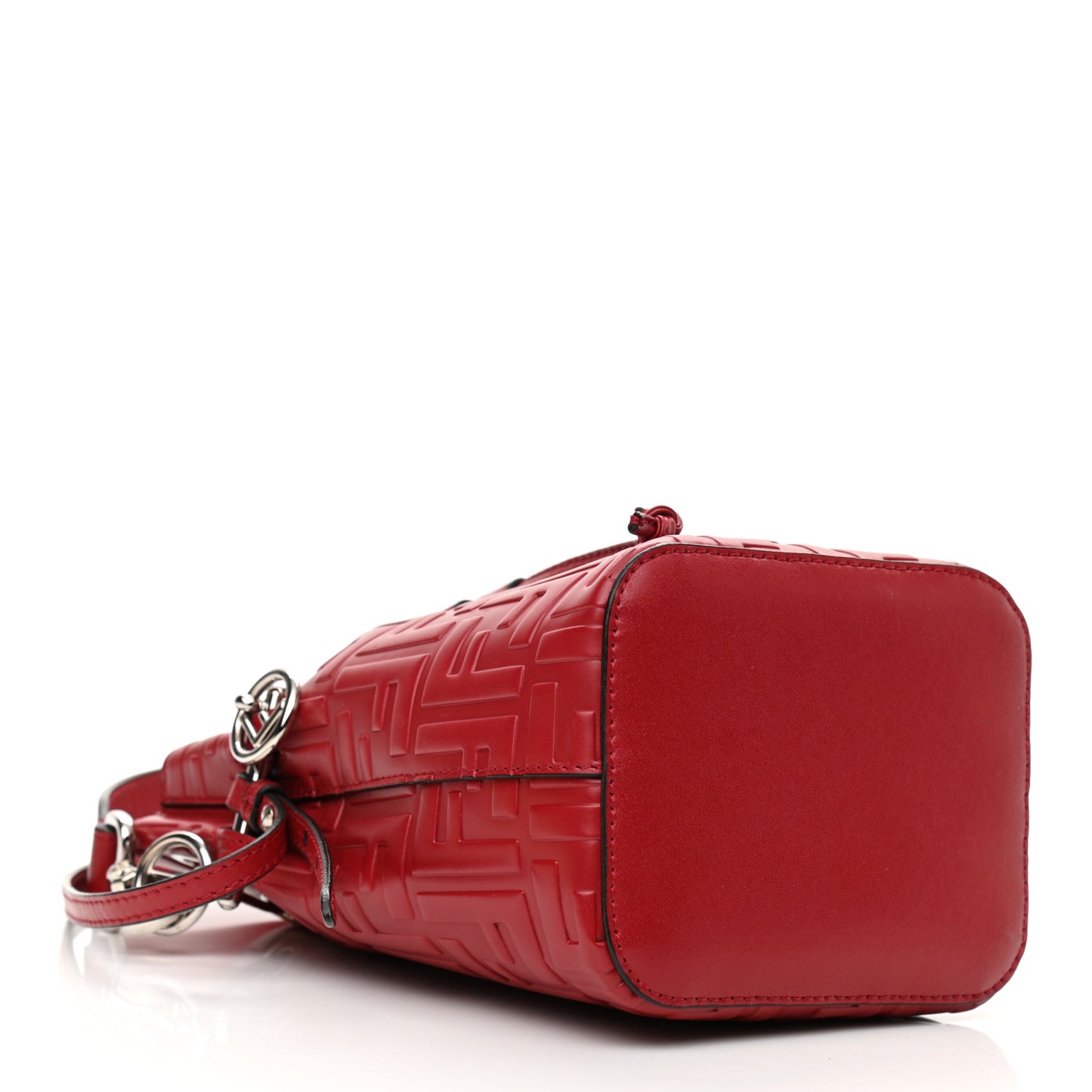 Vitello Liberty F is Fendi FF 1974 Embossed Mini Mon Tresor Bucket Bag Fragola