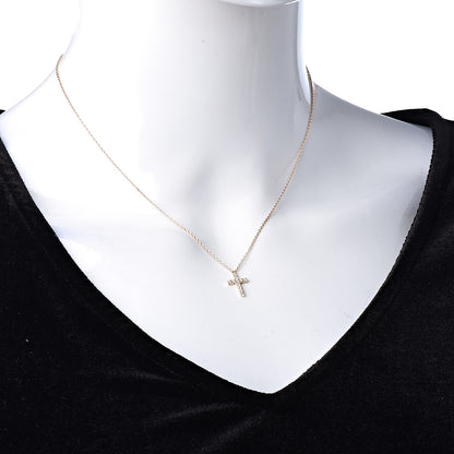 Cartier 18K Pink Gold Diamond Symbols Cross Pendant Necklace 2 of 7