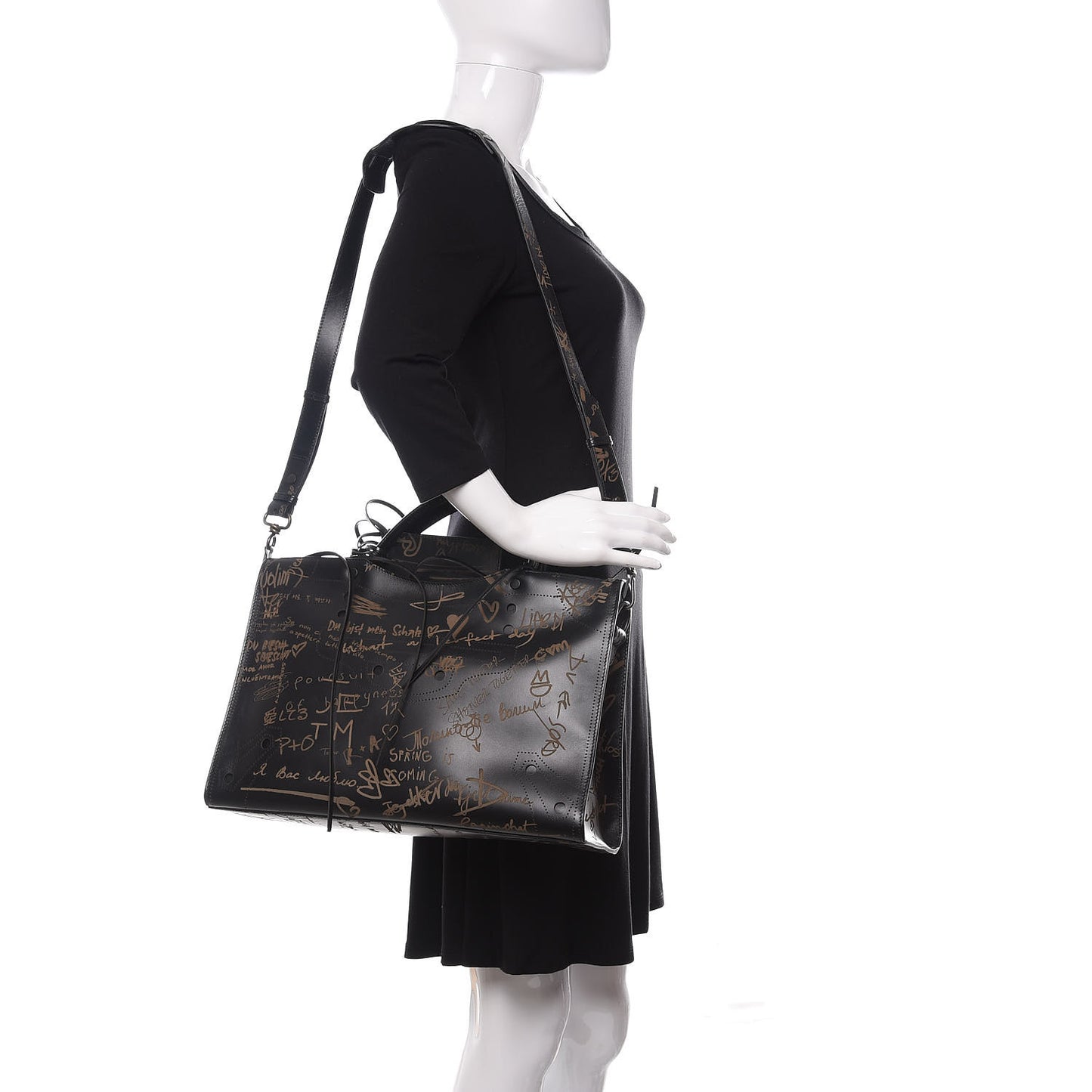 Calfskin Love Perforated Blackout Hardware City Black