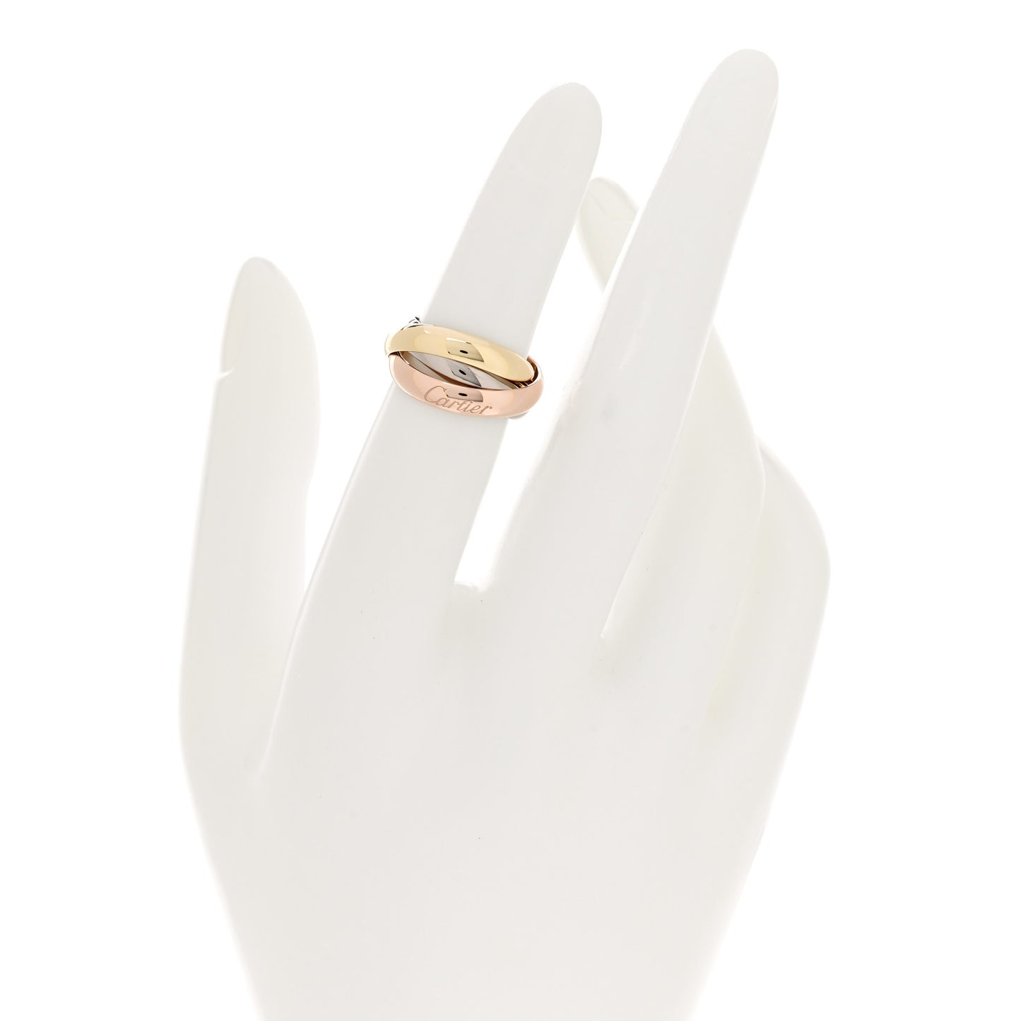 18K Pink Yellow White Gold Classic Trinity Ring 48 4.5