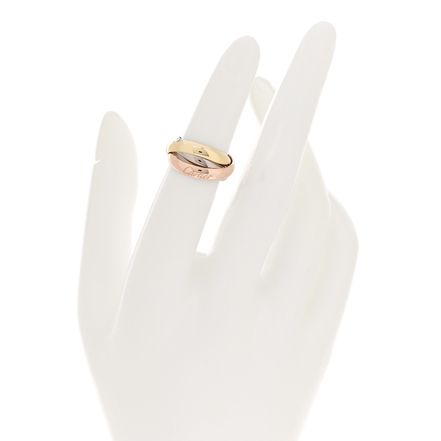 Cartier 18K Pink Yellow White Gold Classic Trinity Ring 48 4.5 2 of 6
