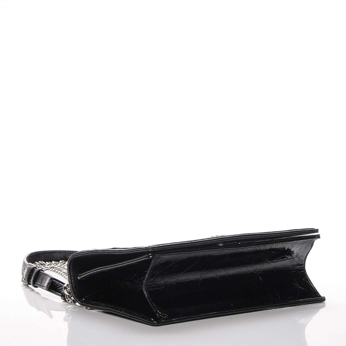 Crinkled Lambskin Cannage Medium Diorama Flap Bag Black