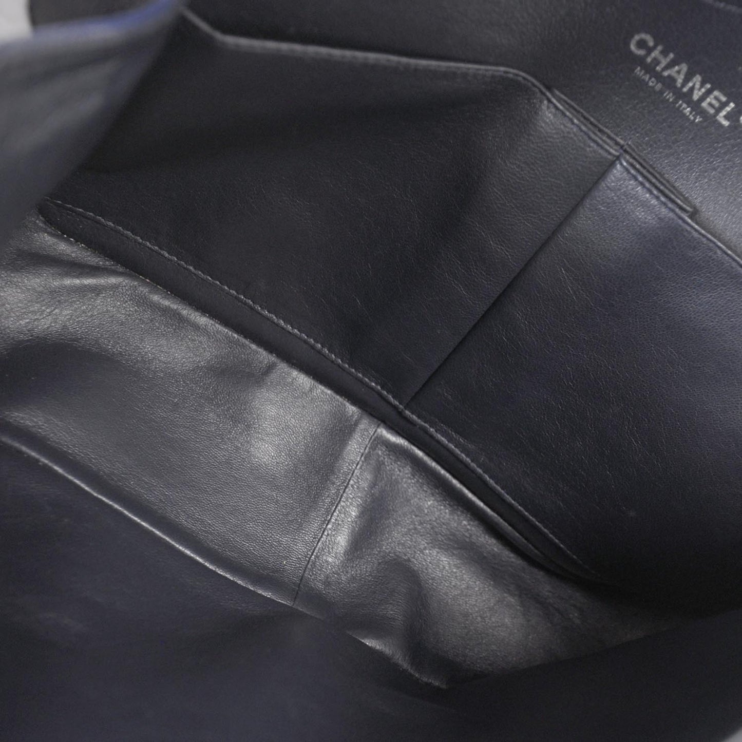 Caviar Jumbo Double Flap Navy Blue
