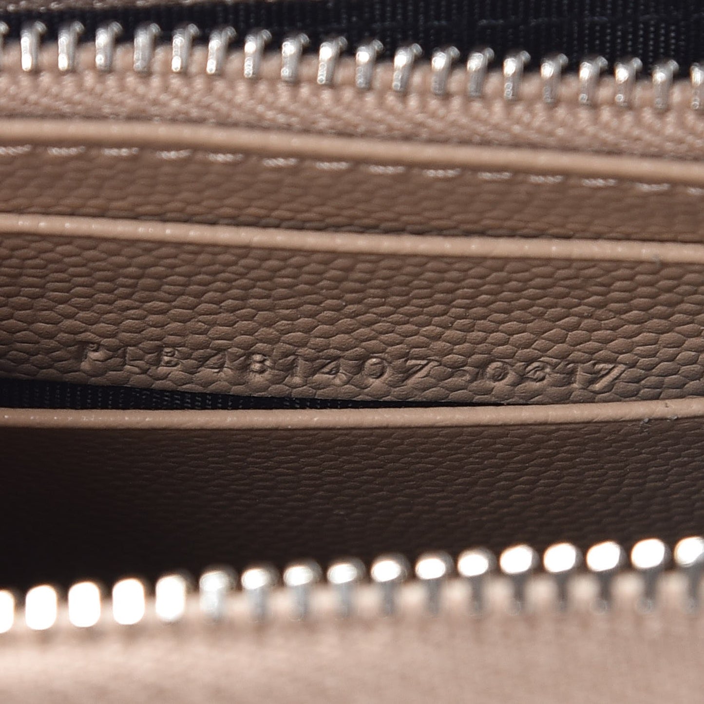Grain De Poudre Matelasse Chevron Monogram Zip Around Wallet Dark Beige