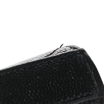 Saint Laurent Grain De Poudre Matelasse Chevron Monogram Chain Wallet Black 10 of 11