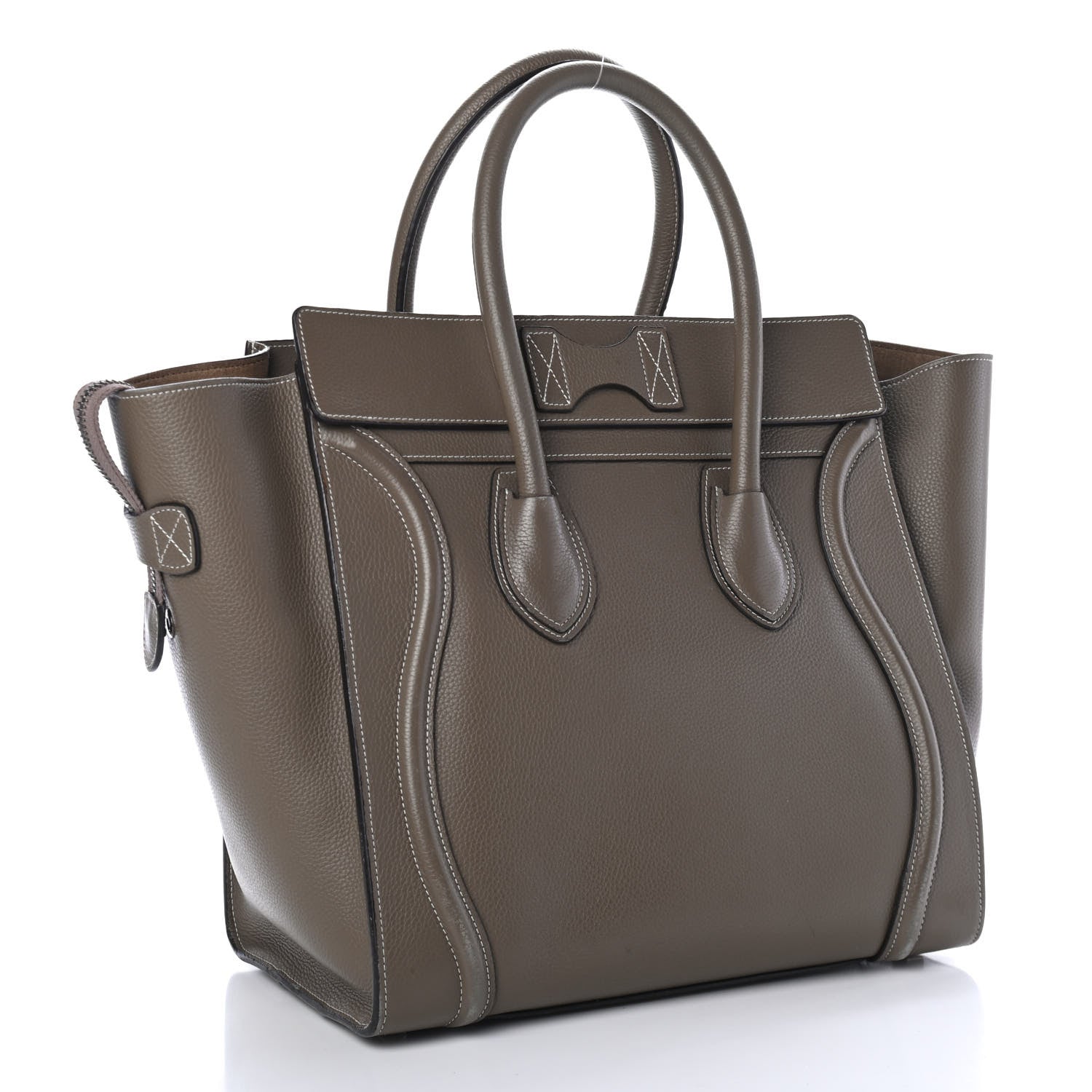 Celine Drummed Calfskin Mini Luggage Souris 2 of 4