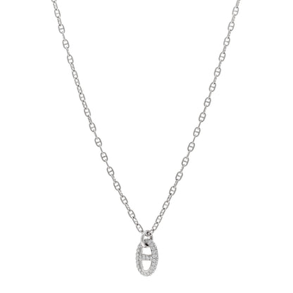 Hermes 18K White Gold Diamond New Farandole Pendant Necklace ST 1 of 6