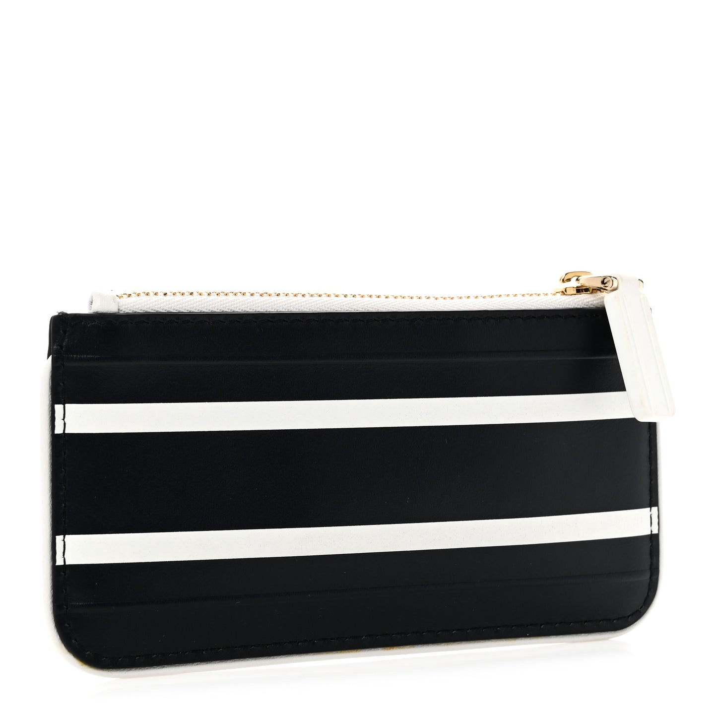 Calfskin Vibe Zip Key Wallet Blue White