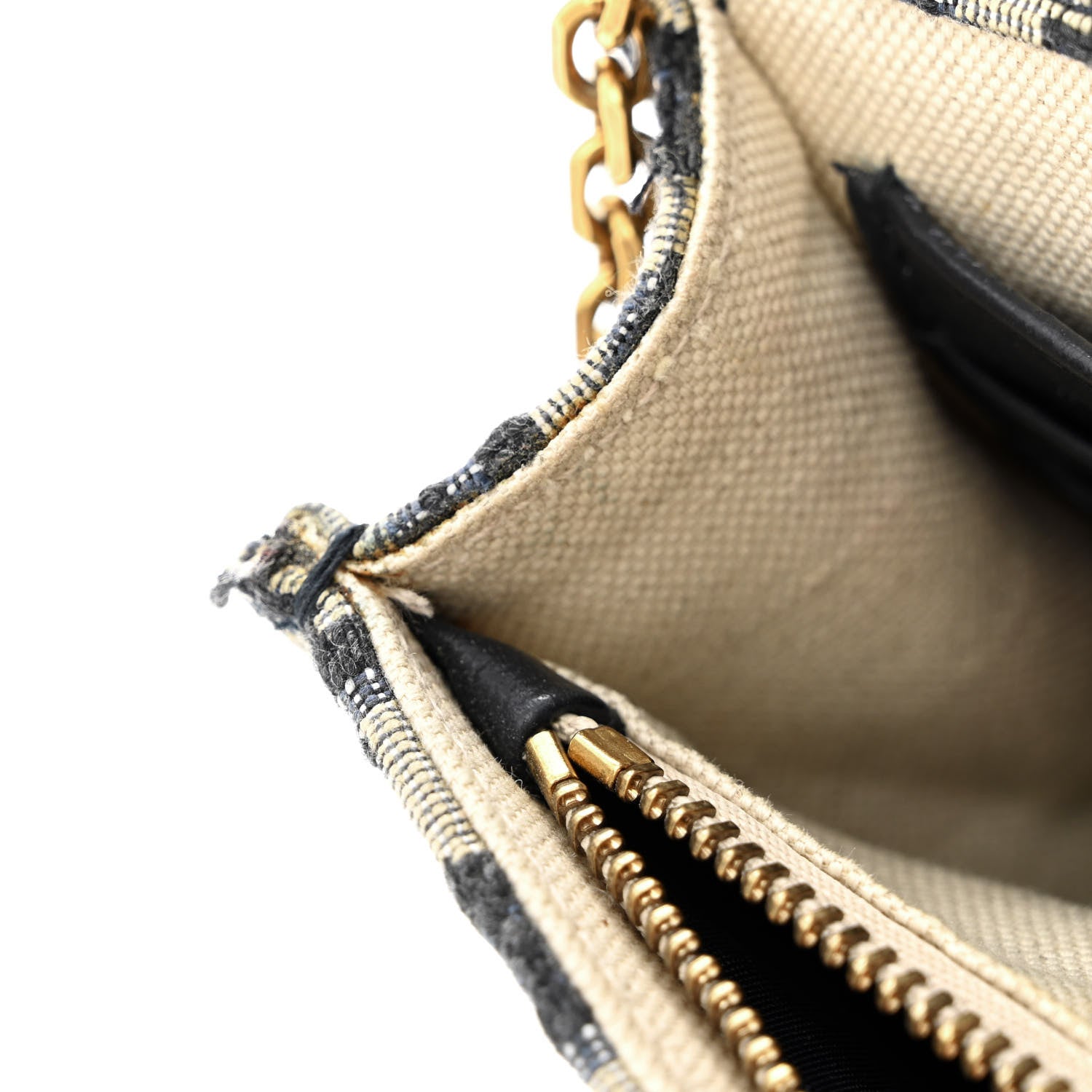 Christian Dior Oblique Saddle Chain Pouch Blue 12 of 17