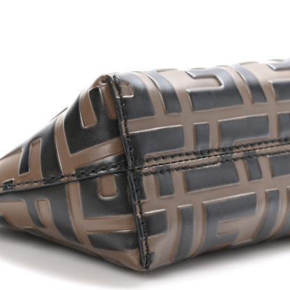 Fendi Calfskin FF 1974 Embossed Pyramid Pouch Maya Black 9 of 11