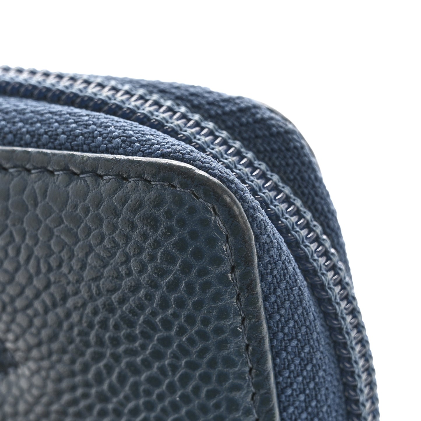 Caviar Timeless CC Zip Around Coin Purse Blue