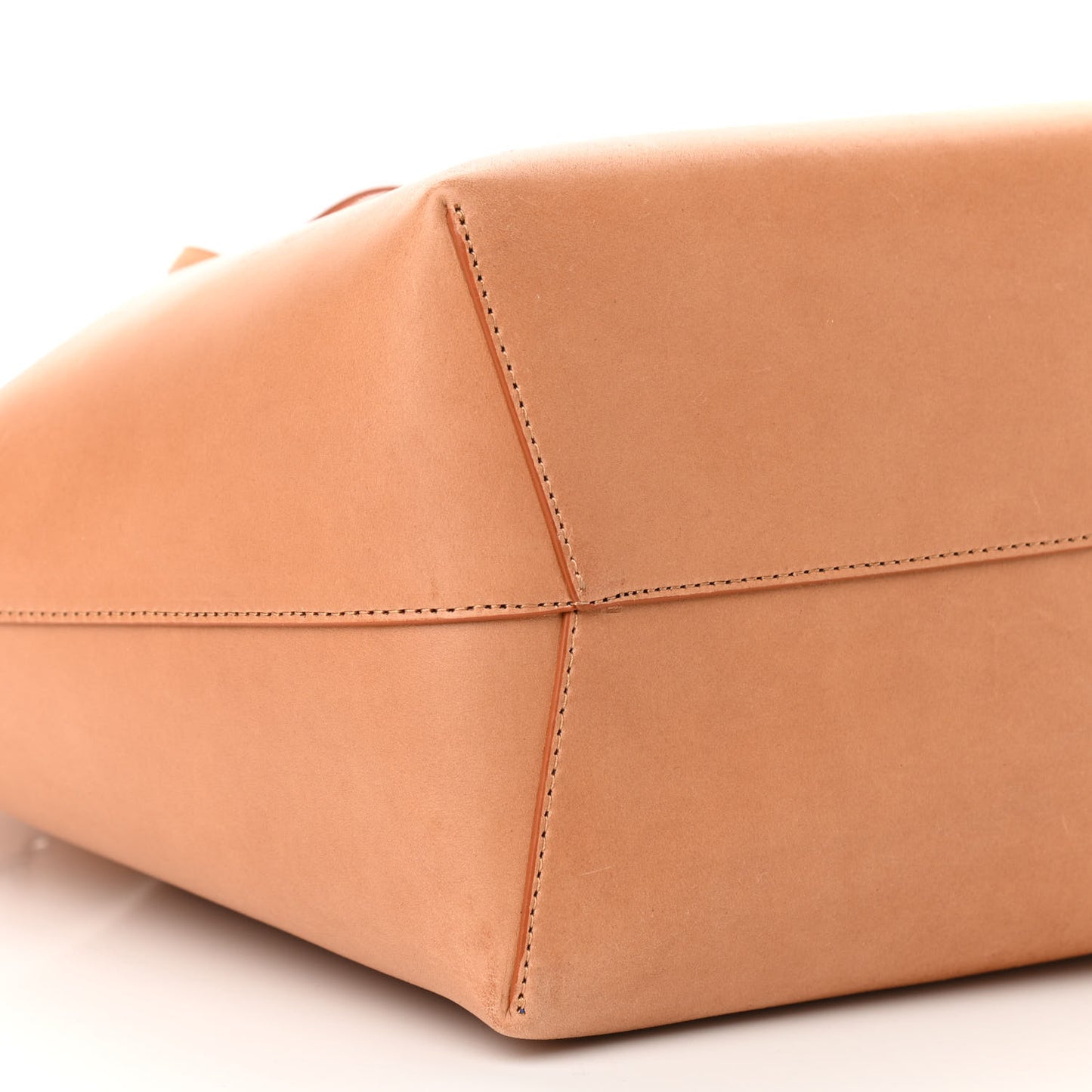 Vegetable Tanned Calfskin Bucket Bag Cammello Azzurro