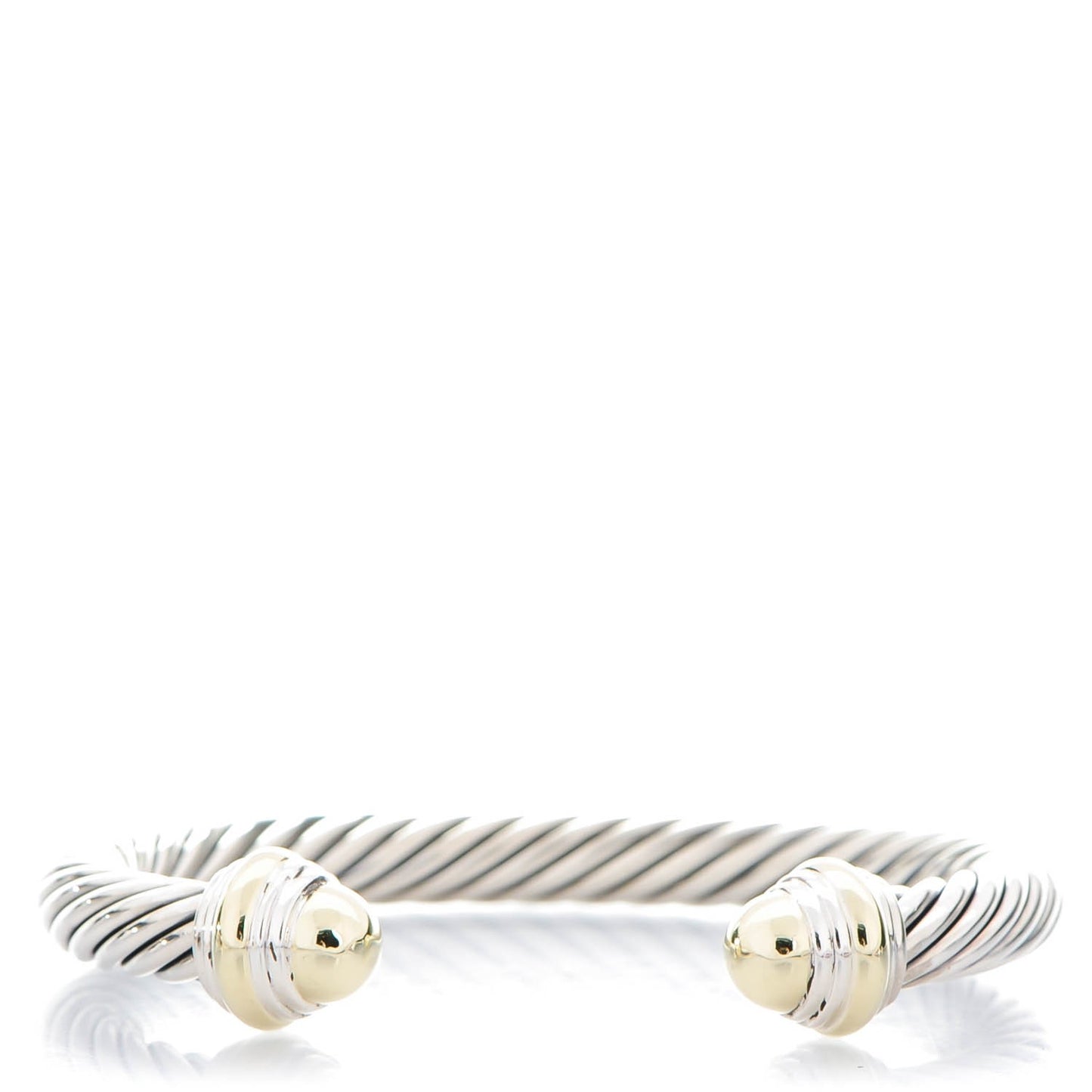 Sterling Silver 14K Yellow Gold 7mm Cable Classics Bracelet