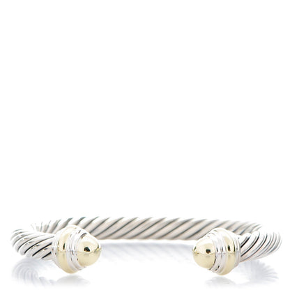 David Yurman Sterling Silver 14K Yellow Gold 7mm Cable Classics Bracelet 1 of 5