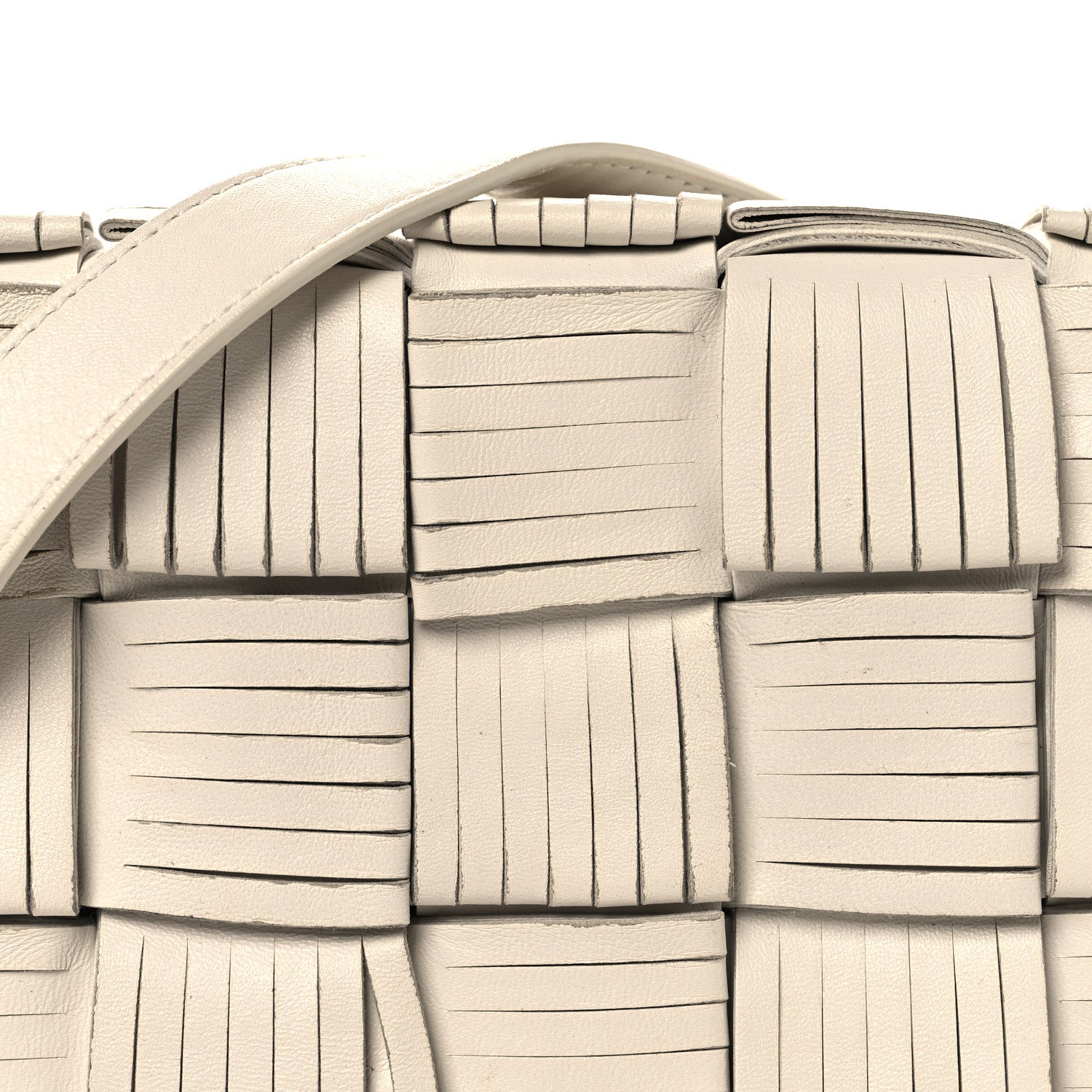 Bottega Veneta Nappa Maxi Intrecciato Fringed Cassette Crossbody Bag White 7 of 10