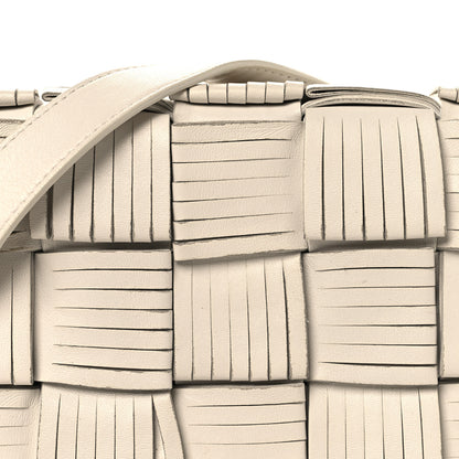 Bottega Veneta Nappa Maxi Intrecciato Fringed Cassette Crossbody Bag White 7 of 10