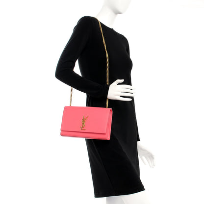 Saint Laurent Grain De Poudre Medium Classic Monogram Kate Satchel Rose Clair 2 of 9