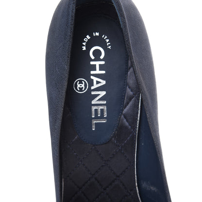 Chanel Suede Crystal CC Pumps 42 Blue 8 of 12