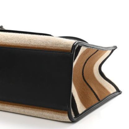 Burberry Wool Felt Striped Medium Freya Tote Warm Walnut 9 of 10