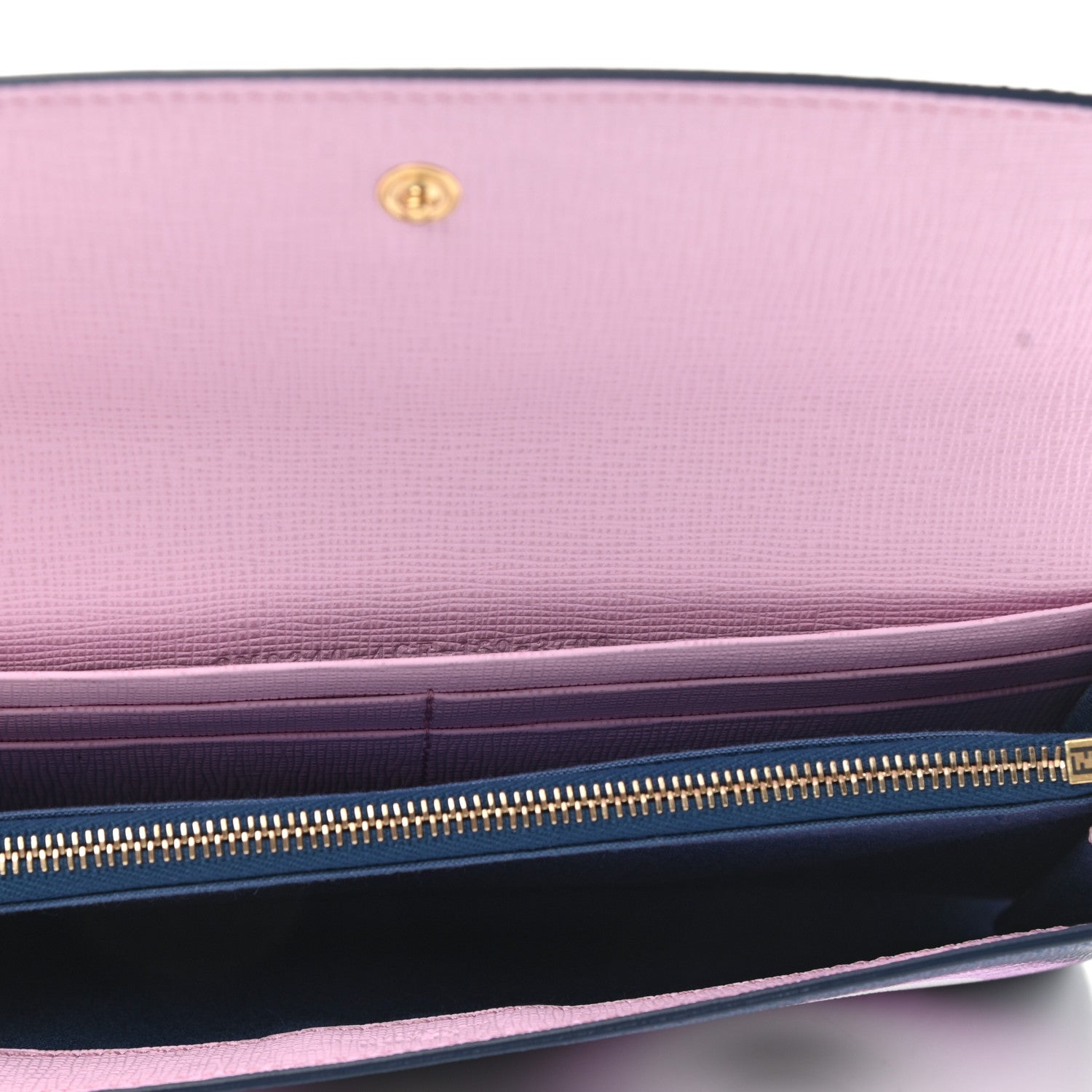 Fendi Vitello Elite Crystal Eye Monster Continental Wallet Cobalt Lavender Pink 5 of 8