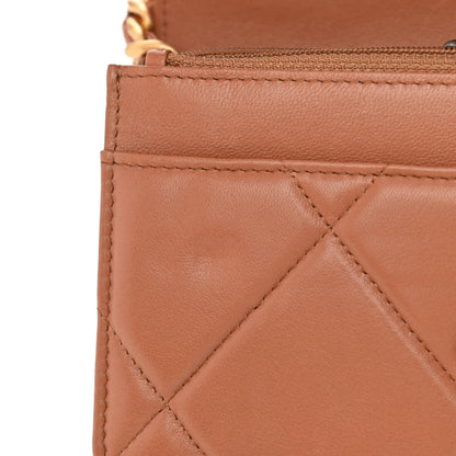 Chanel Lambskin Quilted Chanel 19 Wallet On Chain WOC Brown 14 of 14