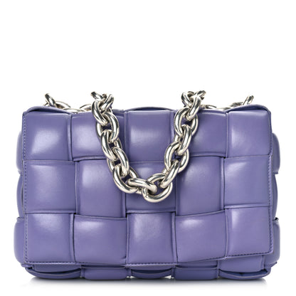 Bottega Veneta Lambskin Maxi Intreccio Padded Chain Cassette Crossbody Bag Lavender 1 of 11